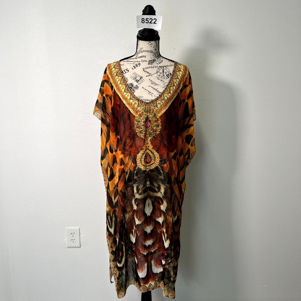 Womens Sheer Kimono One Size Multicolor Animal Print Open Front Cover Up Outdoor